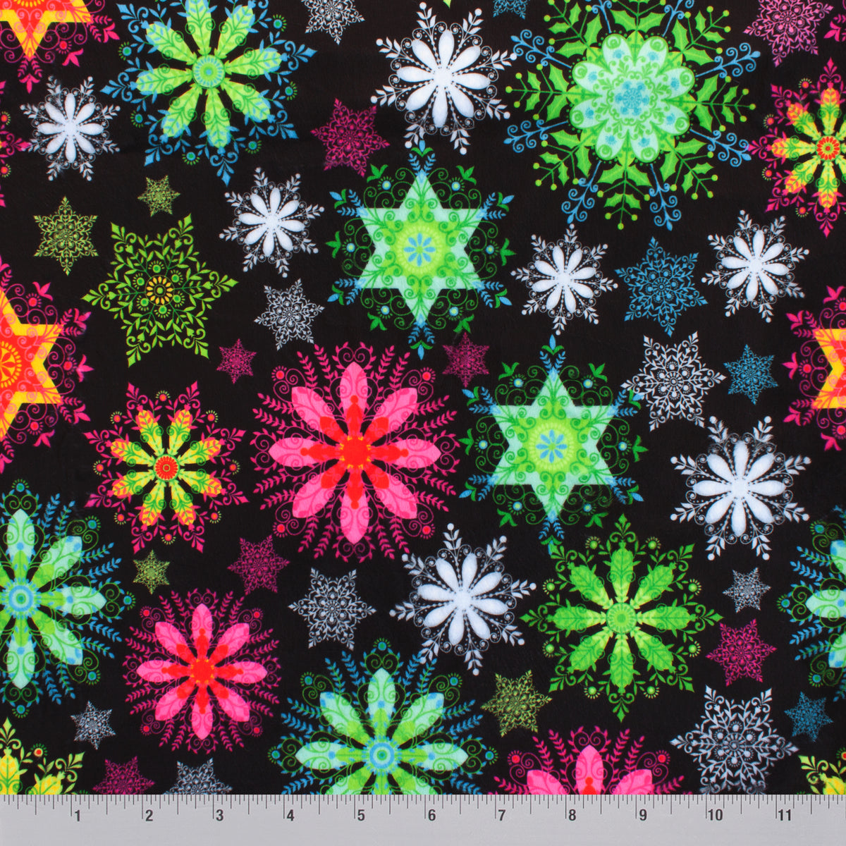 Tiny Neon Snowflakes