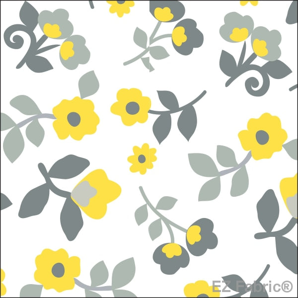 Smooth Kashmir Print On Minky Fabric Yellow / Floral