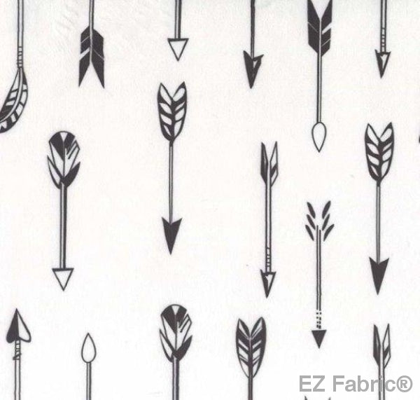 Kodiak Arrows White on Minky Fabric by EZ Fabric