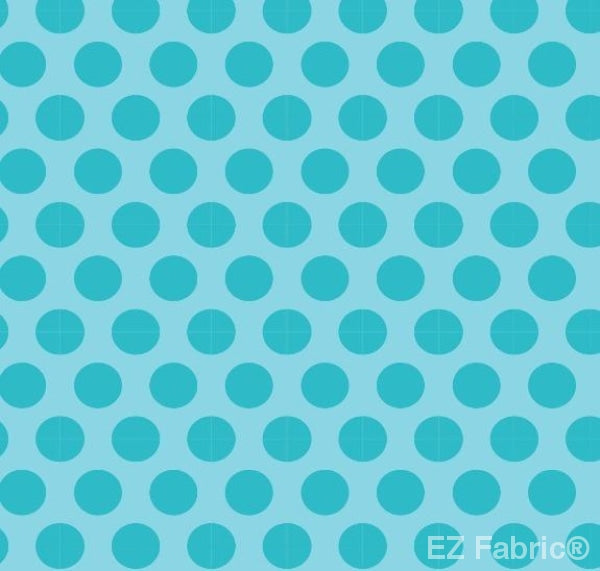 Two Tone Dot Turquoise Print Minky By EZ Fabric 