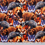 Woodland Animals minky fabric, close-up of animal print
