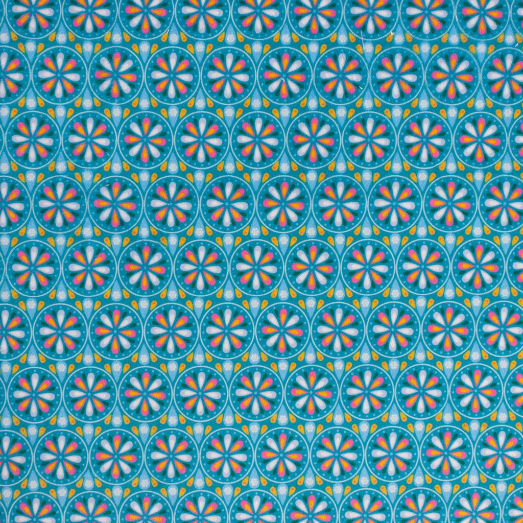 Flower Wheel minky fabric, swatch