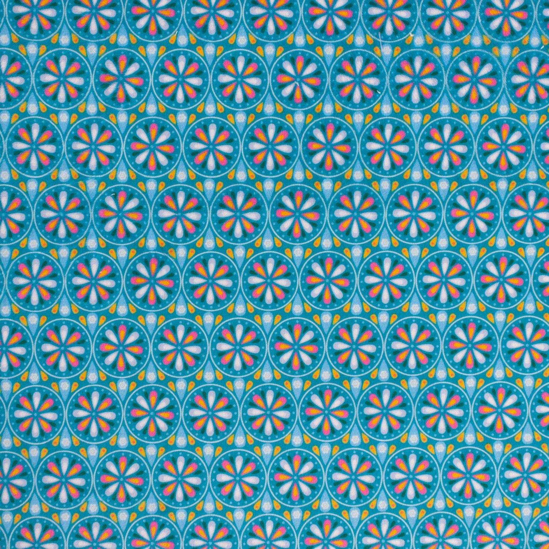 Flower Wheel minky fabric, swatch