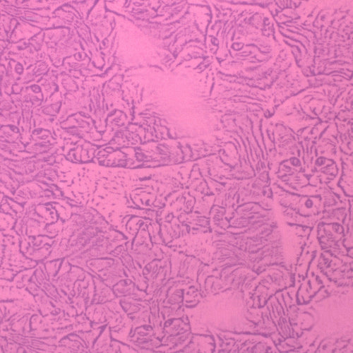 Cat Friends kitty print minky fabric, swatch