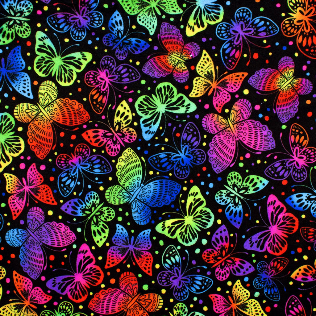 Large butterfly minky fabric, swatch