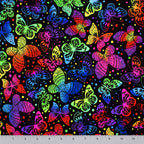 Large butterfly minky fabric, close-up of pile