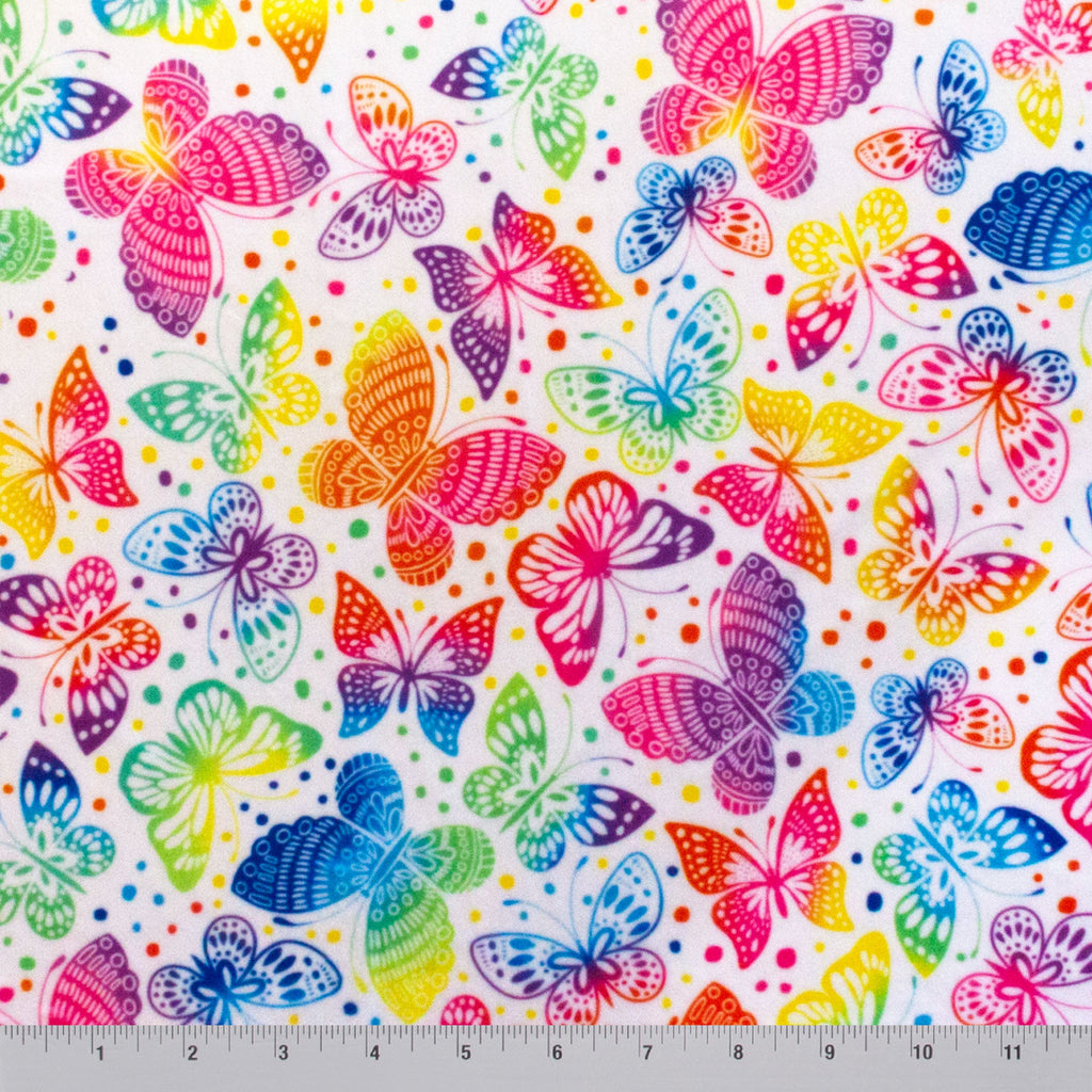 Large butterfly minky fabric, color detail