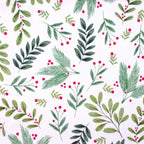 Christmas holly printed minky fabric, folded bolt