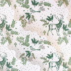 Christmas toile minky fabric, red colorway line-art print swatch