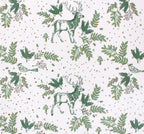 Christmas toile minky fabric, green colorway bolt view