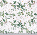 Christmas toile minky, draped throw showing full repeat