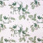 Christmas toile minky, blue colorway print close-up