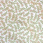 Ditsy Holly minky fabric, small-scale holly print swatch