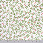 Ditsy Holly minky fabric, full print repeat