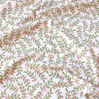 Ditsy Holly minky fabric, print and texture detail