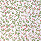 Ditsy Holly minky fabric, holiday print swatch on roll