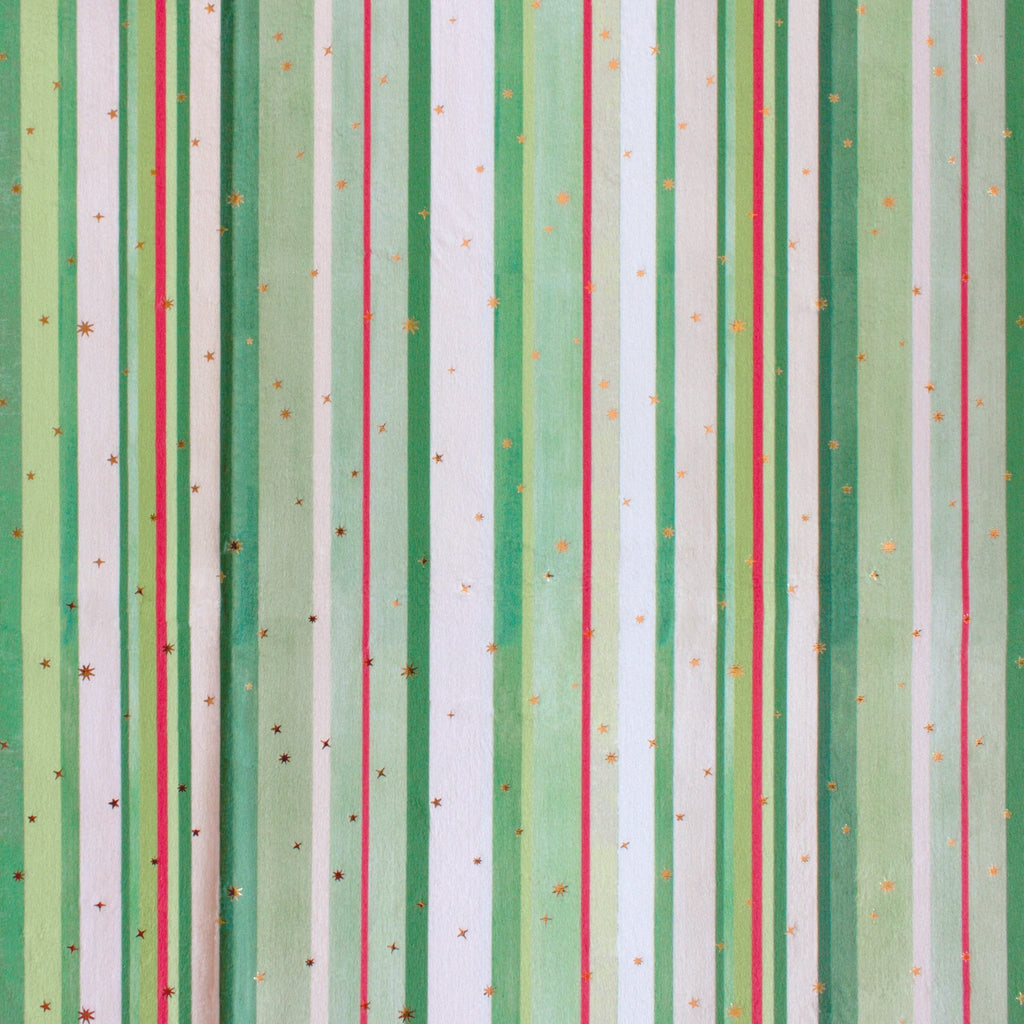 Holly Stripe minky fabric, folded yardage