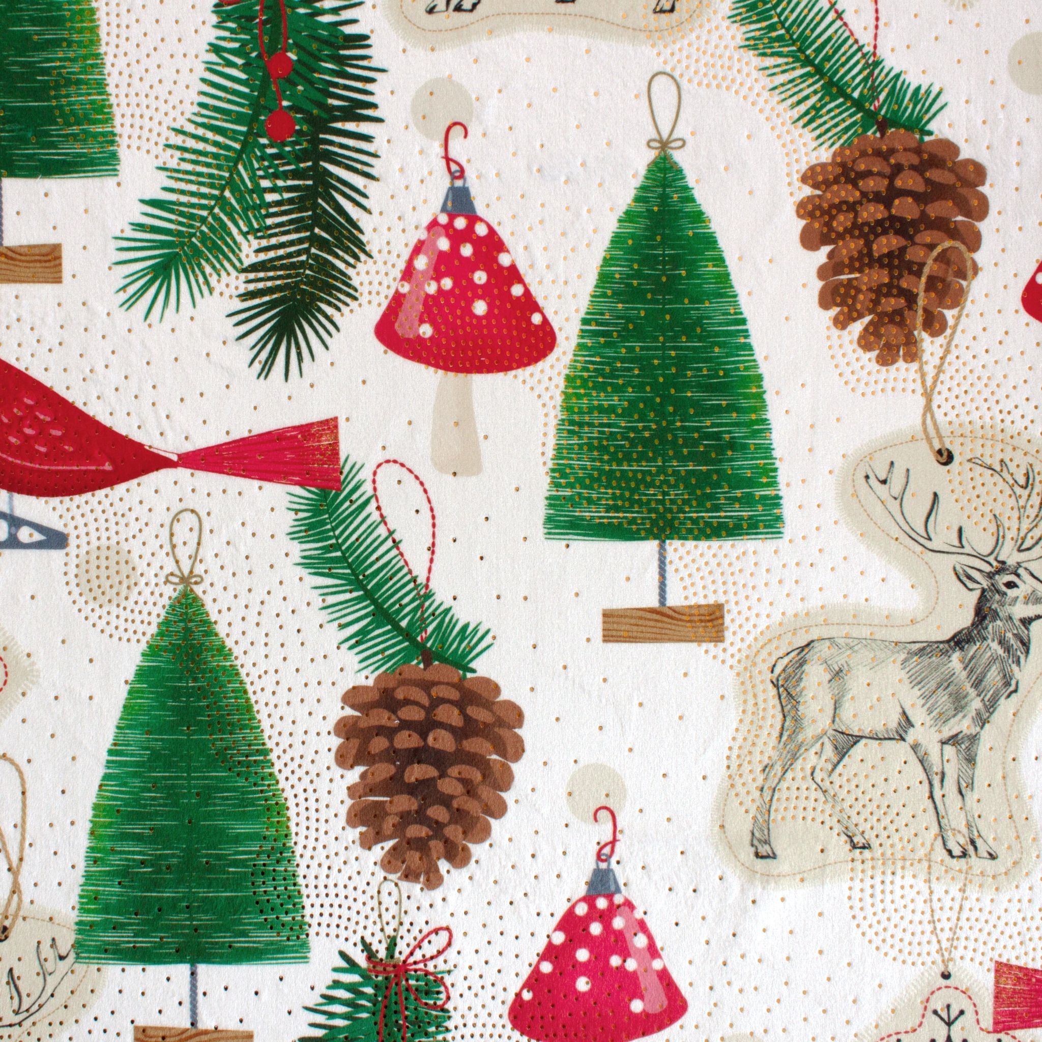 Tiny Christmas Ornaments holiday minky fabric, swatch