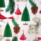Christmas ornaments minky fabric, folded bolt detail