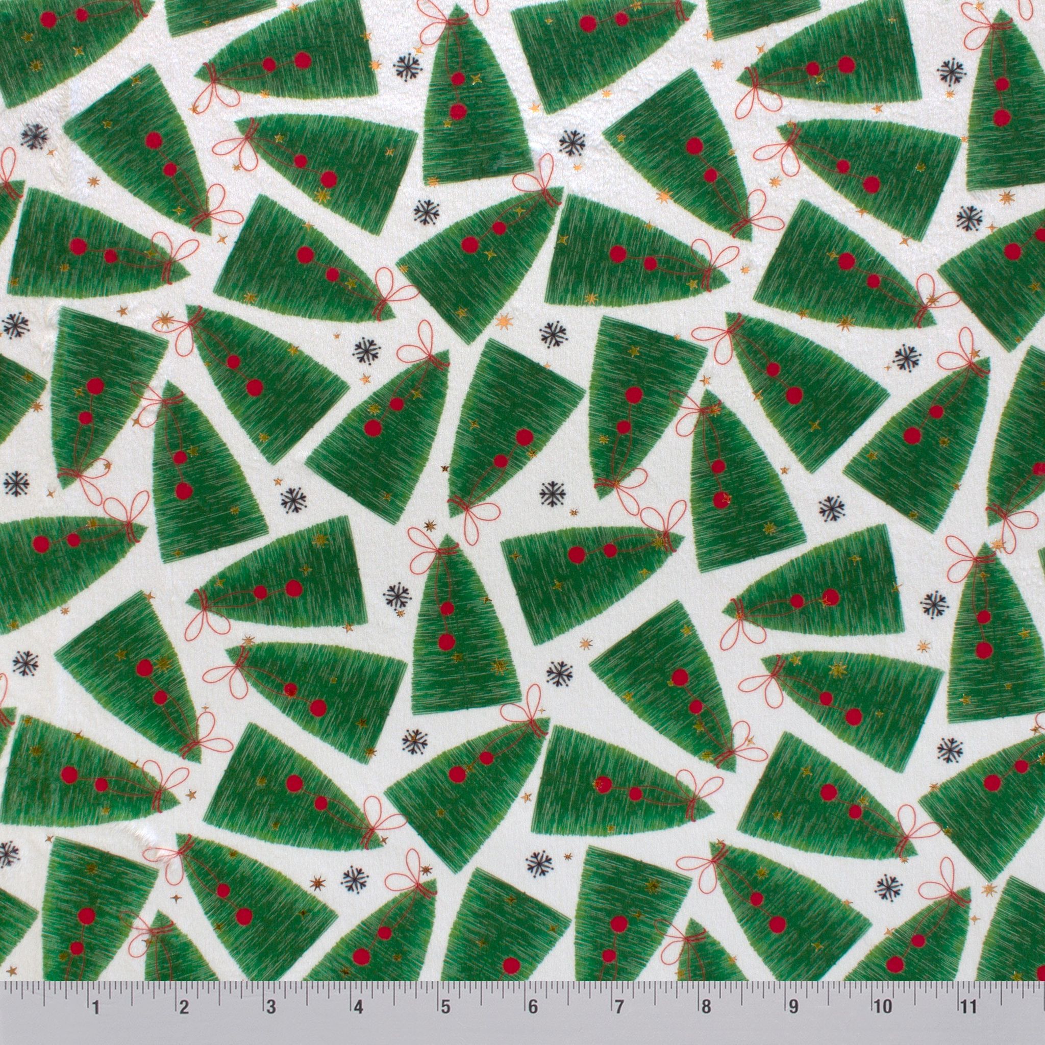 Christmas Trees minky fabric, folded fabric