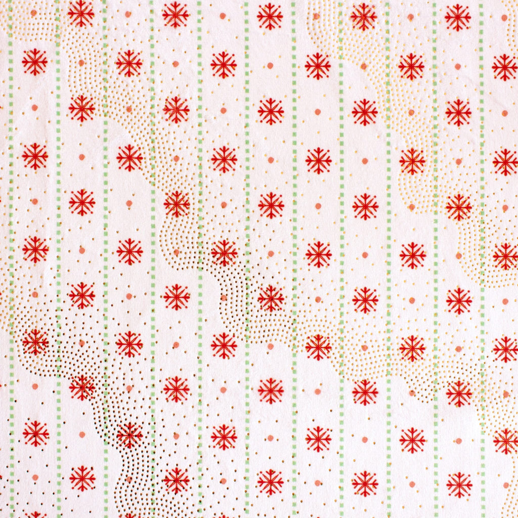 Ornament Stripe holiday print minky fabric, swatch