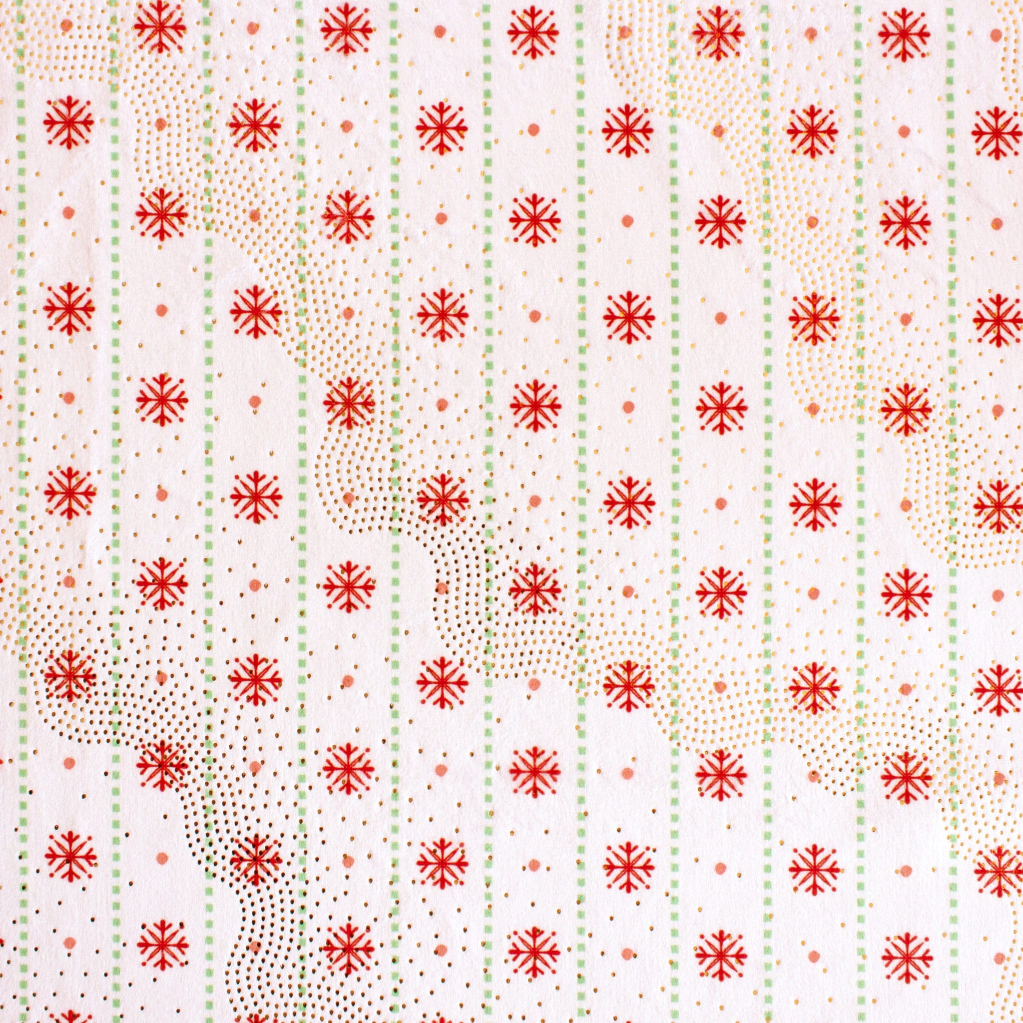 Ornament Stripe holiday print minky fabric, swatch