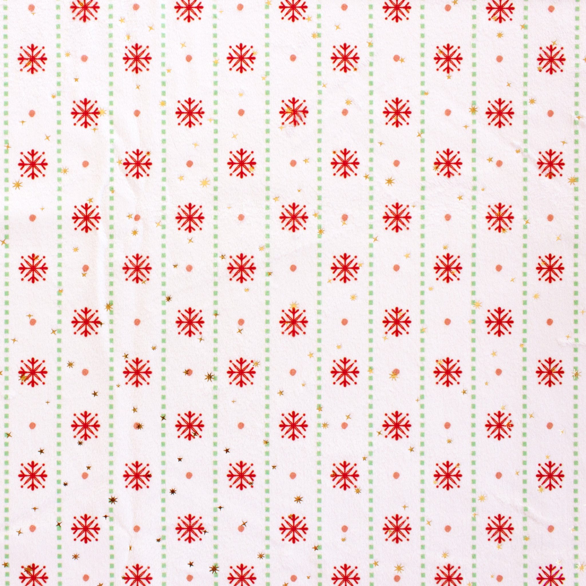 Ornament Stripe holiday print minky fabric, folded yardage