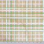 Ornament Plaid holiday print minky fabric, close-up
