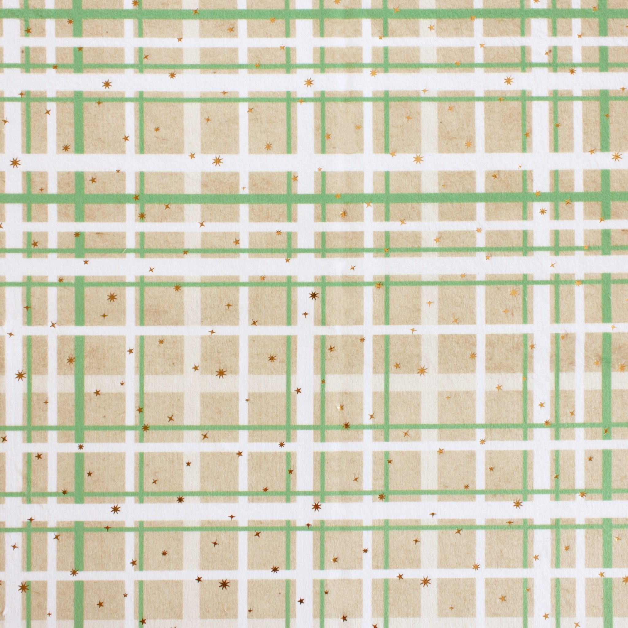 Ornament Plaid holiday print minky fabric, folded yardage