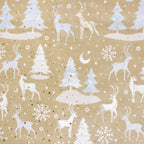 Christmas scene minky fabric, cream colorway swatch