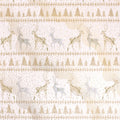 Reindeer stripe minky fabric, full Scandinavian stripe and reindeer print view