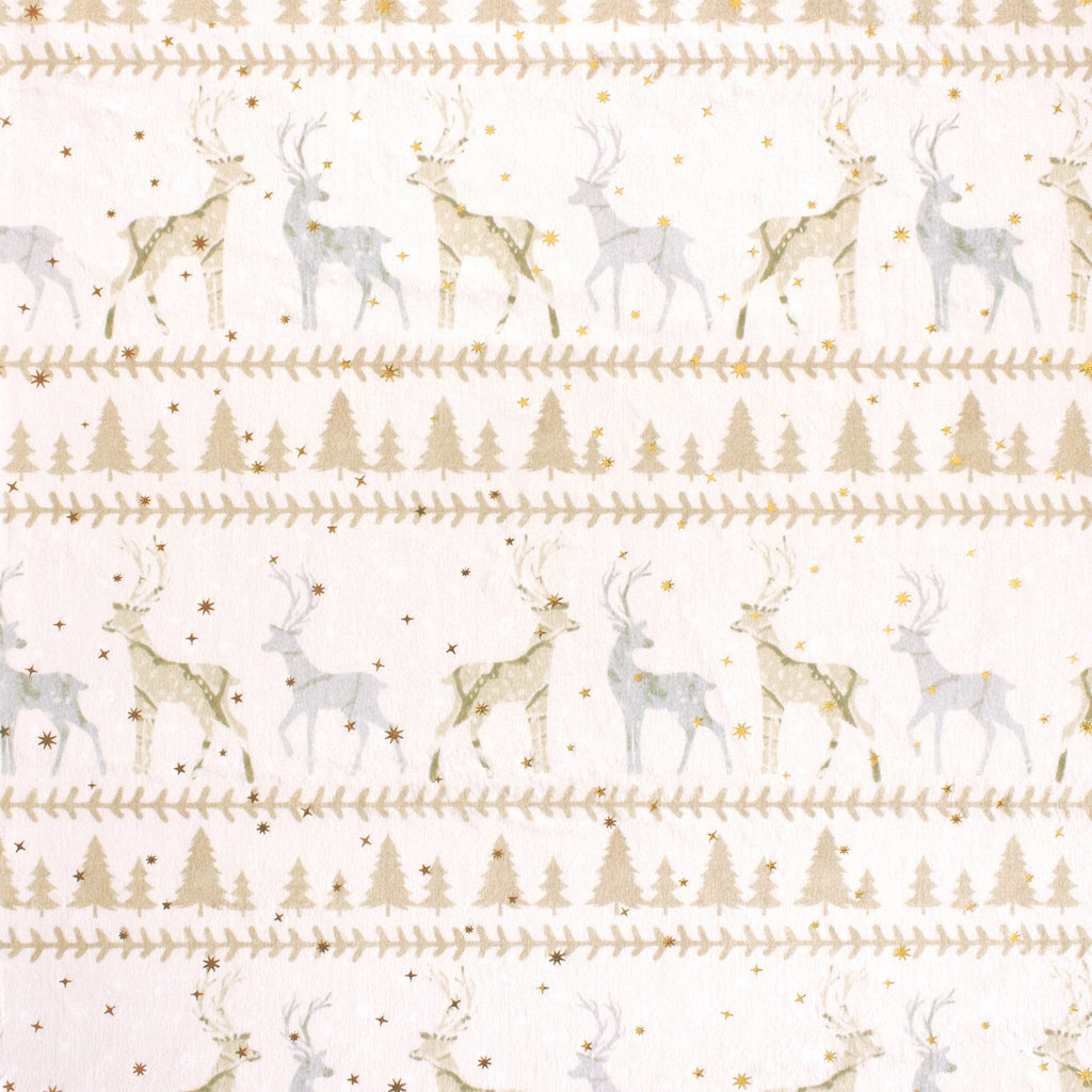 Reindeer stripe minky fabric, color option 4 swatch detail