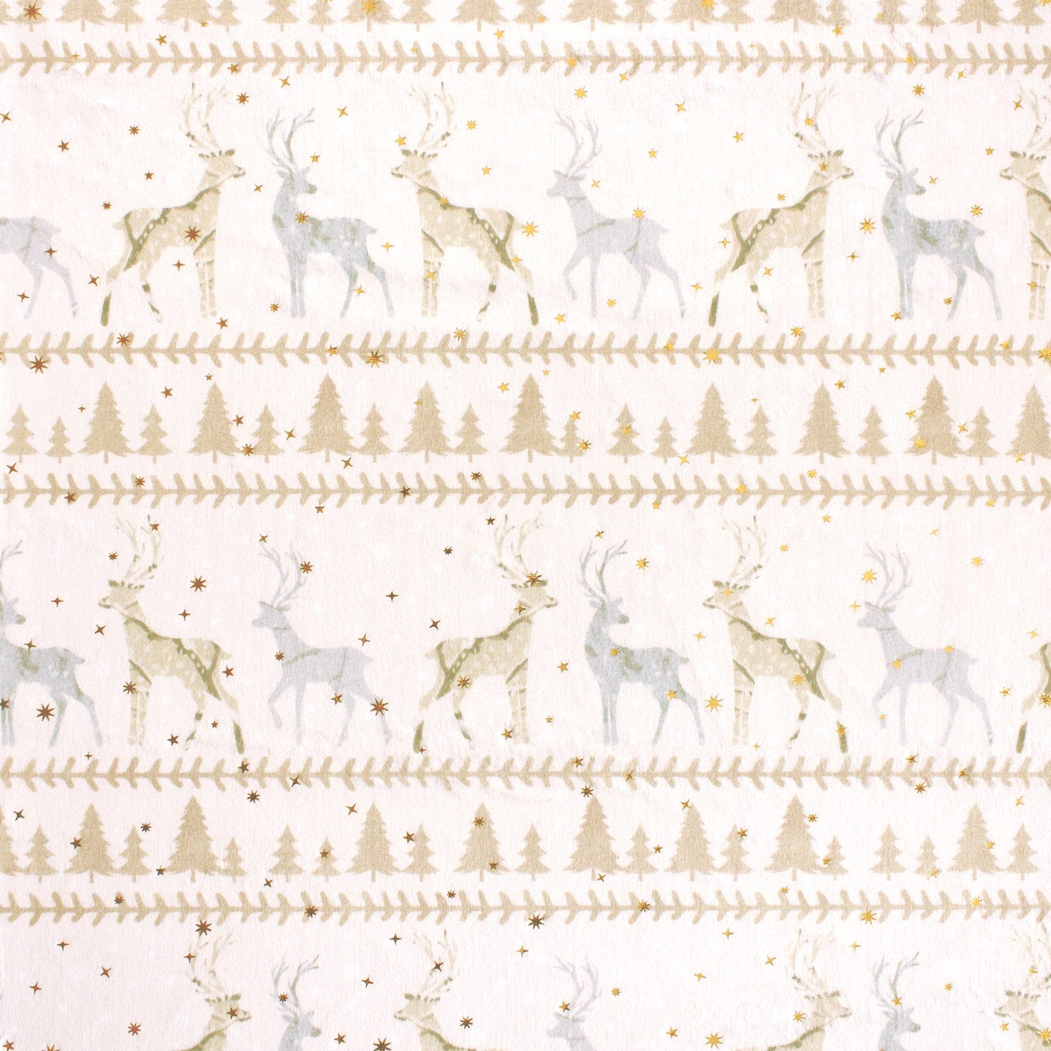 Reindeer stripe minky fabric, color option 4 swatch detail