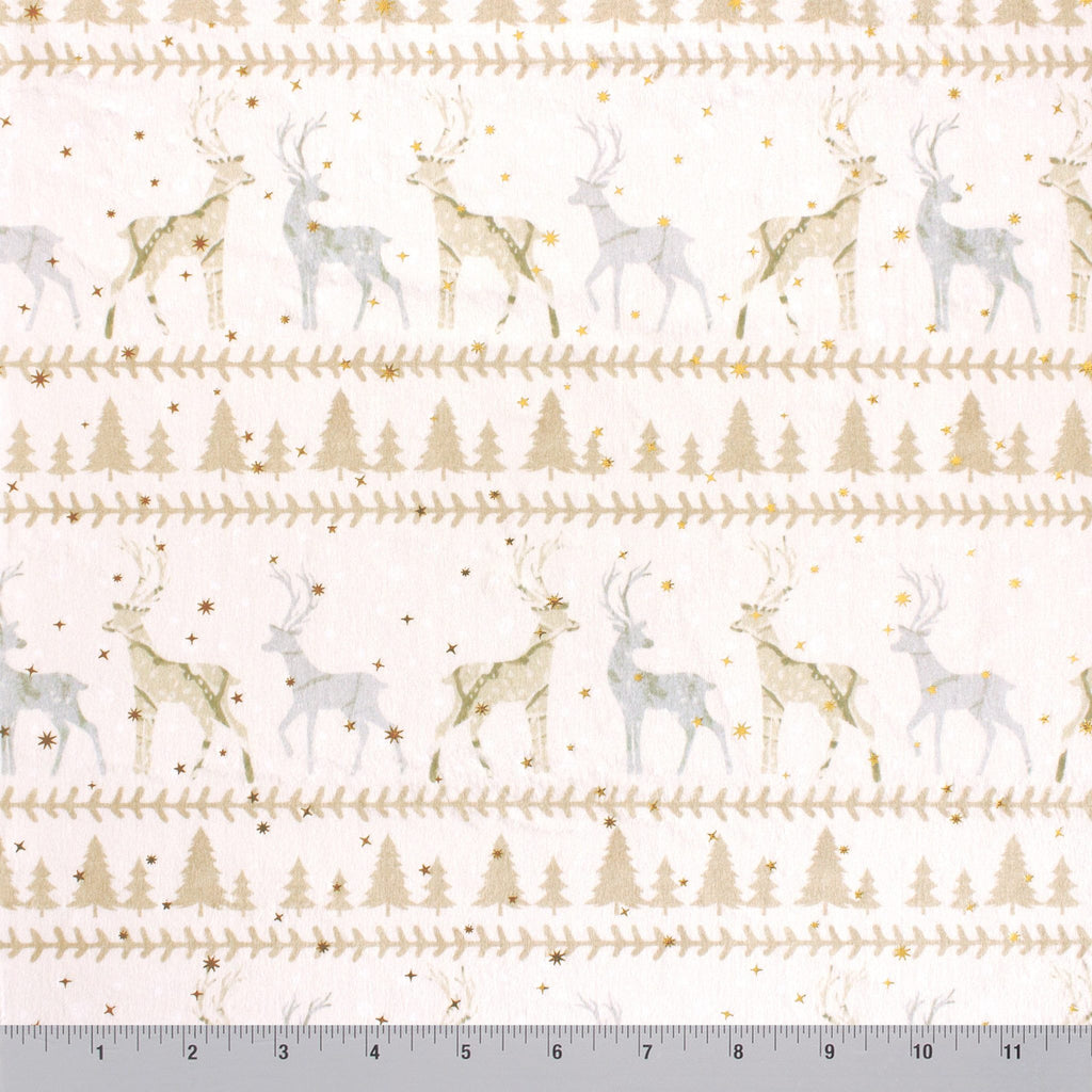 Reindeer stripe minky fabric, color option 5 flat lay