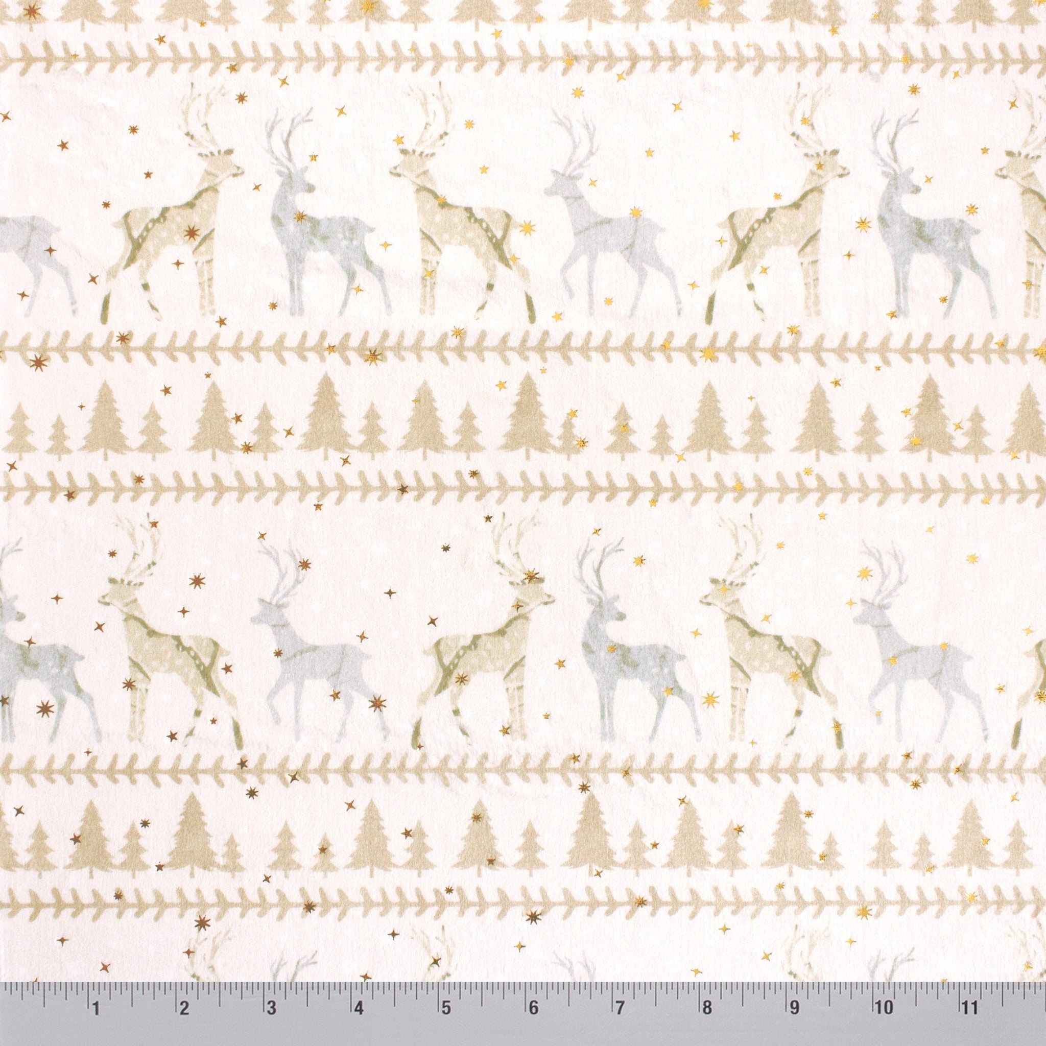 Reindeer stripe minky fabric, color option 5 flat lay