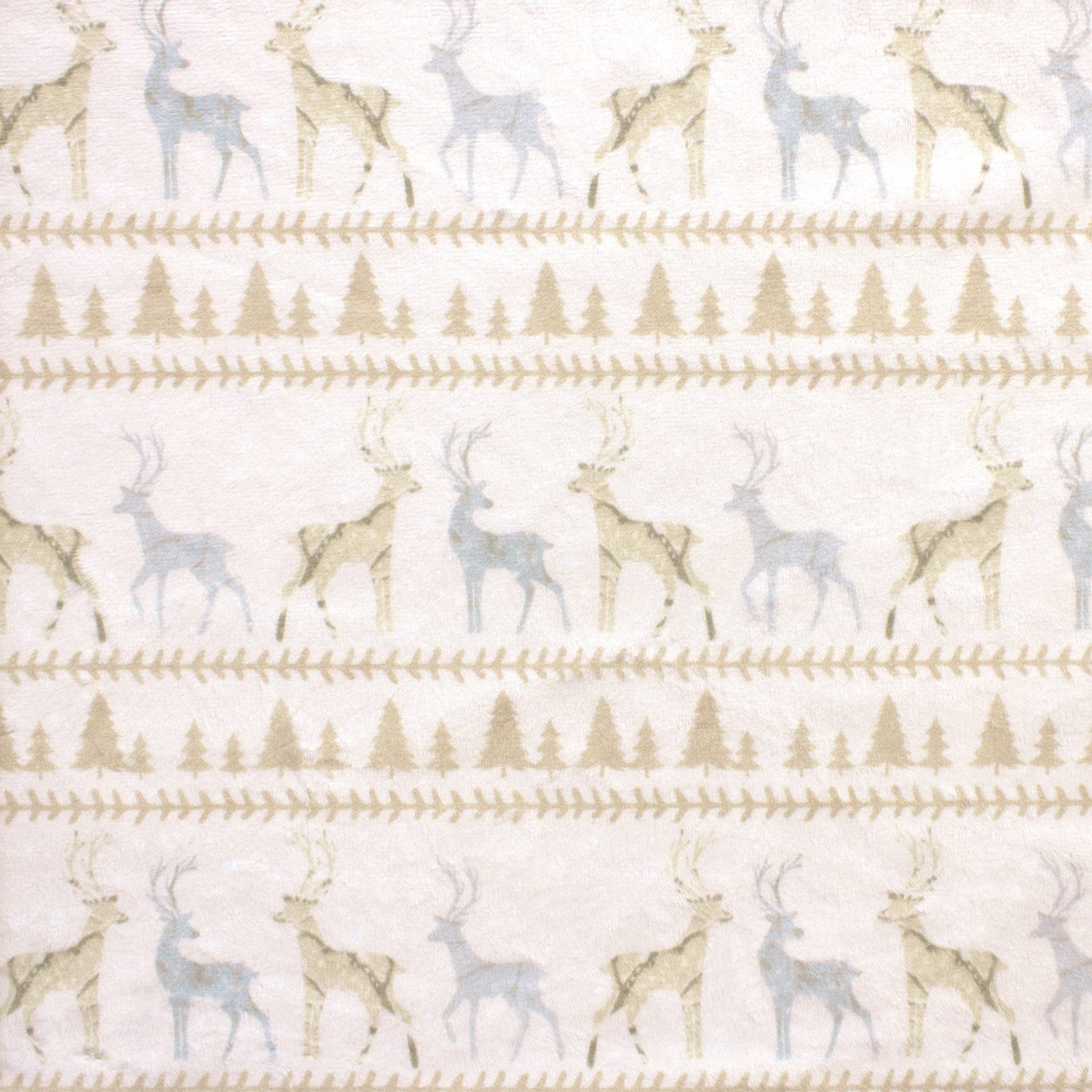 Reindeer stripe minky fabric, color option 7 folded showing pile