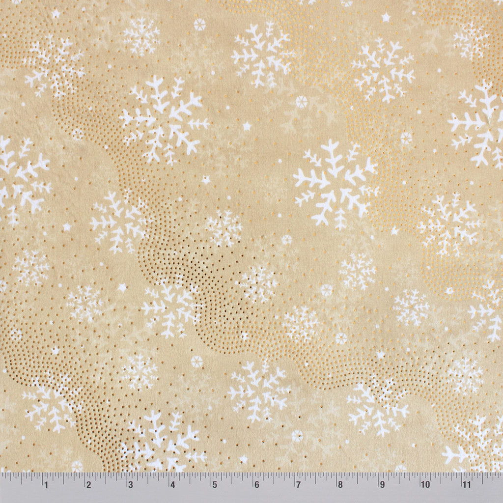 Snowfall print minky fabric, close-up