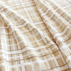 Reindeer plaid minky fabric, color option 3 folded showing pile