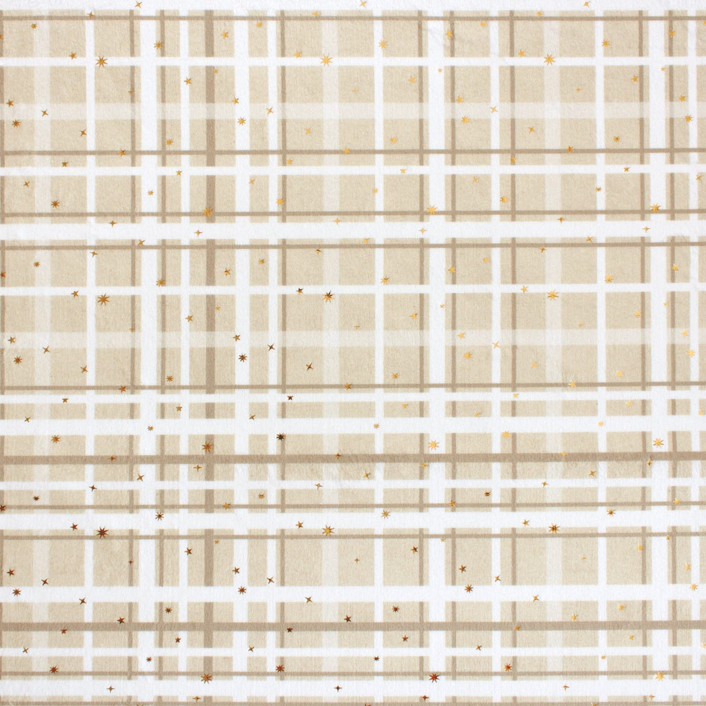 Reindeer plaid minky fabric, color option 4 swatch detail