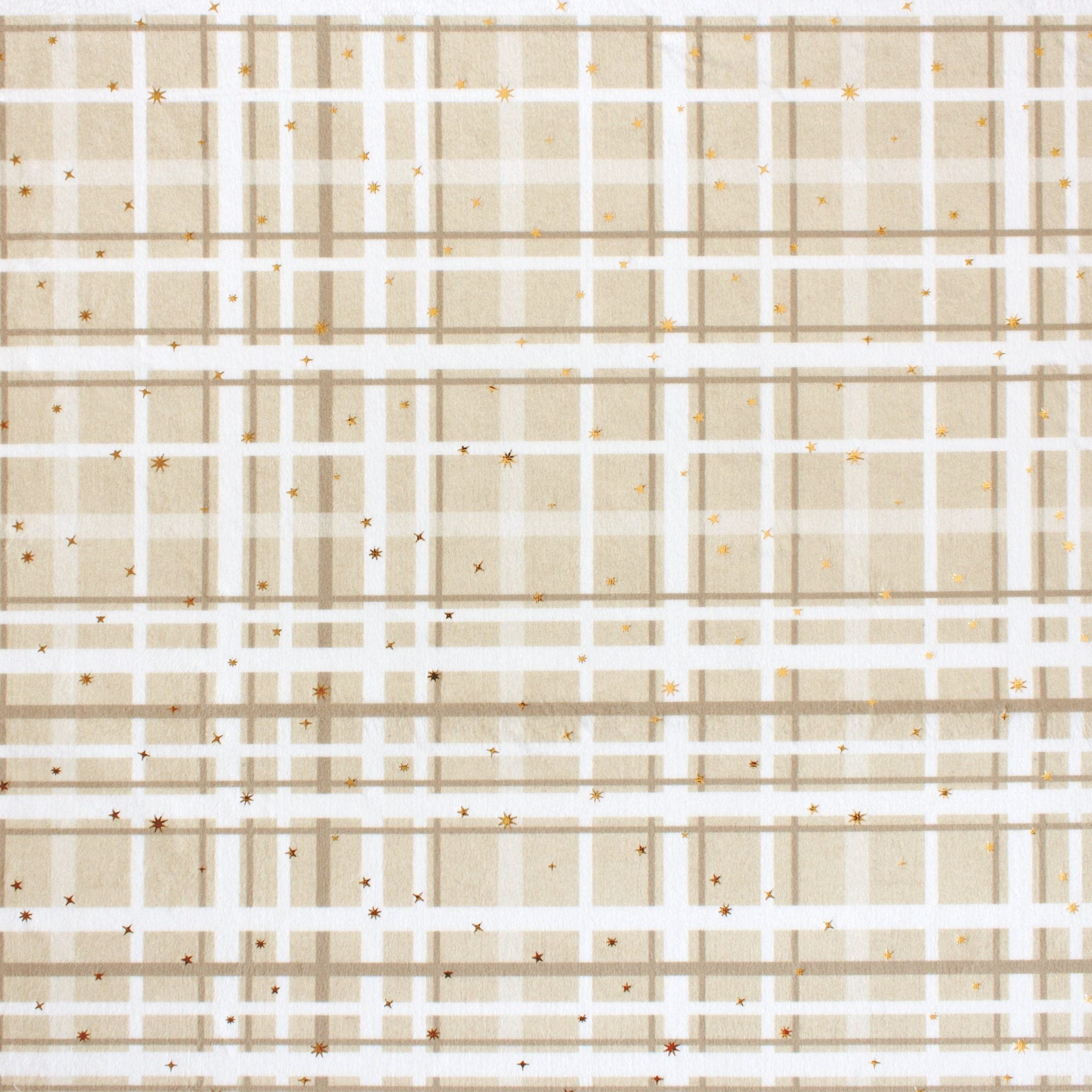 Reindeer plaid minky fabric, color option 4 swatch detail