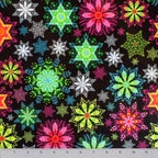 Tiny Neon Snowflakes