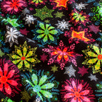 Tiny Neon Snowflakes