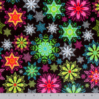 Tiny Neon Snowflakes