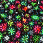 Tiny Neon Snowflakes