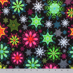 Tiny Neon Snowflakes