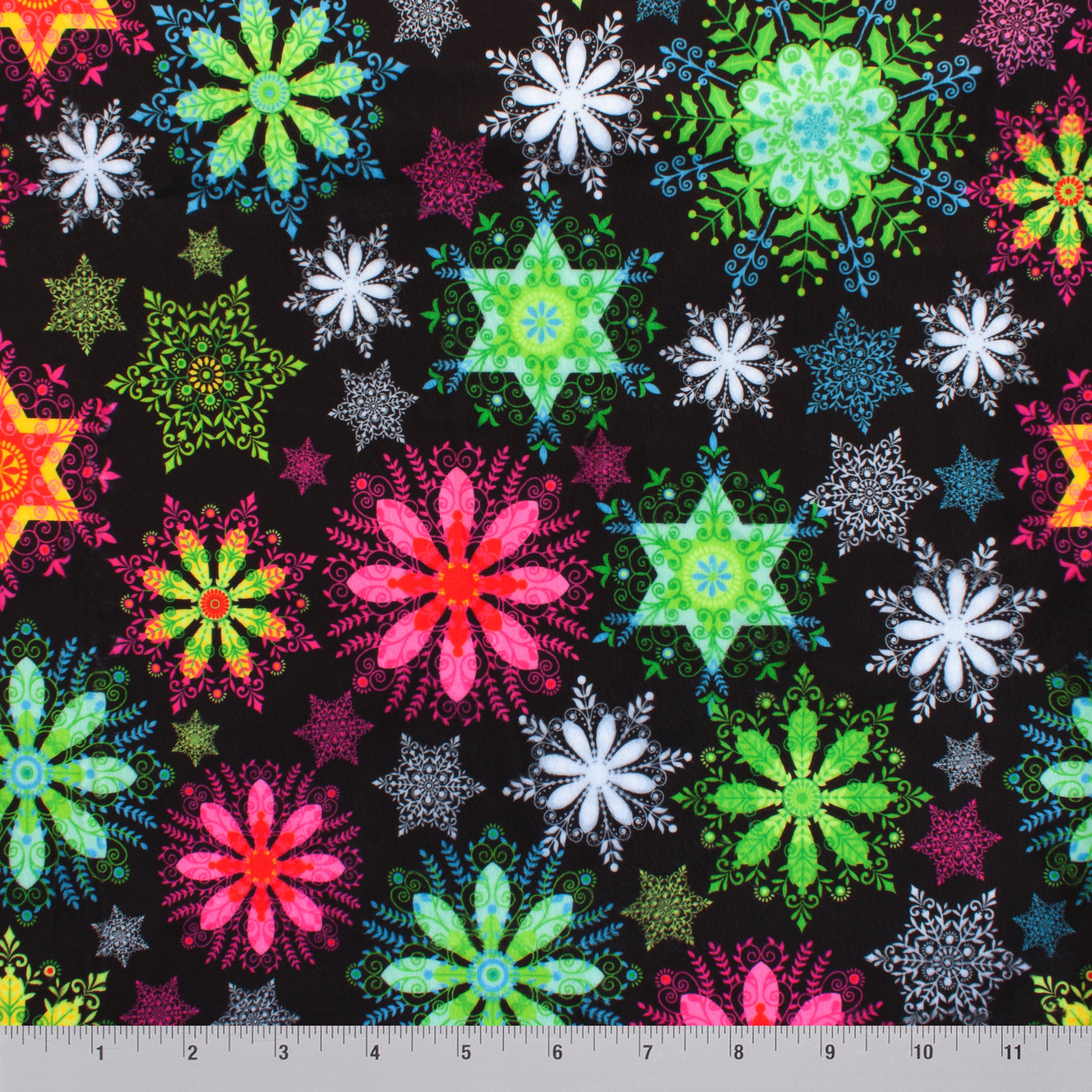 Tiny Neon Snowflakes