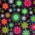 Tiny Neon Snowflakes minky fabric, folded yardage