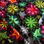 Neon Snowflakes holiday print minky fabric, bolt