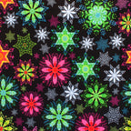 Tiny Neon Snowflakes minky fabric, draped fold