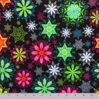 Tiny Neon Snowflakes minky fabric, surface texture